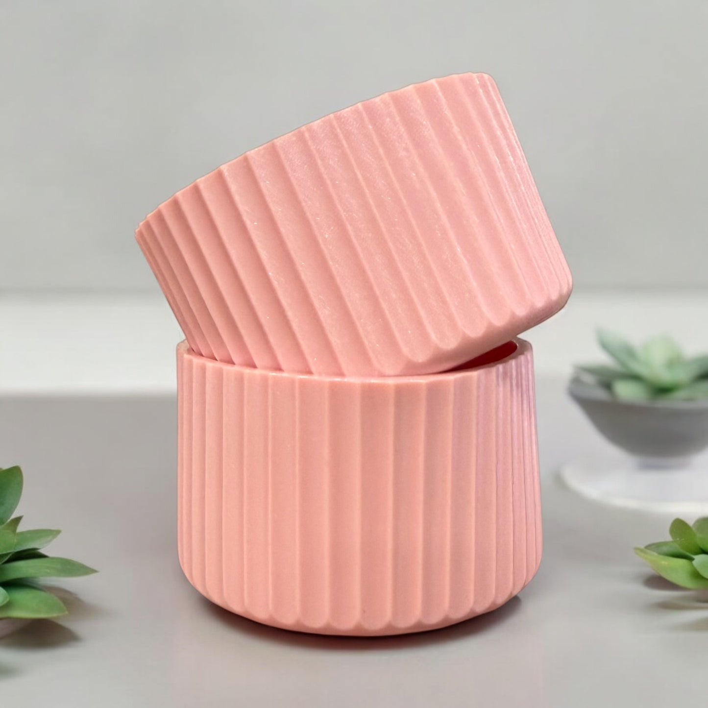 Ballet Pink Shimmer FLUTED Silicone Tumbler Boot