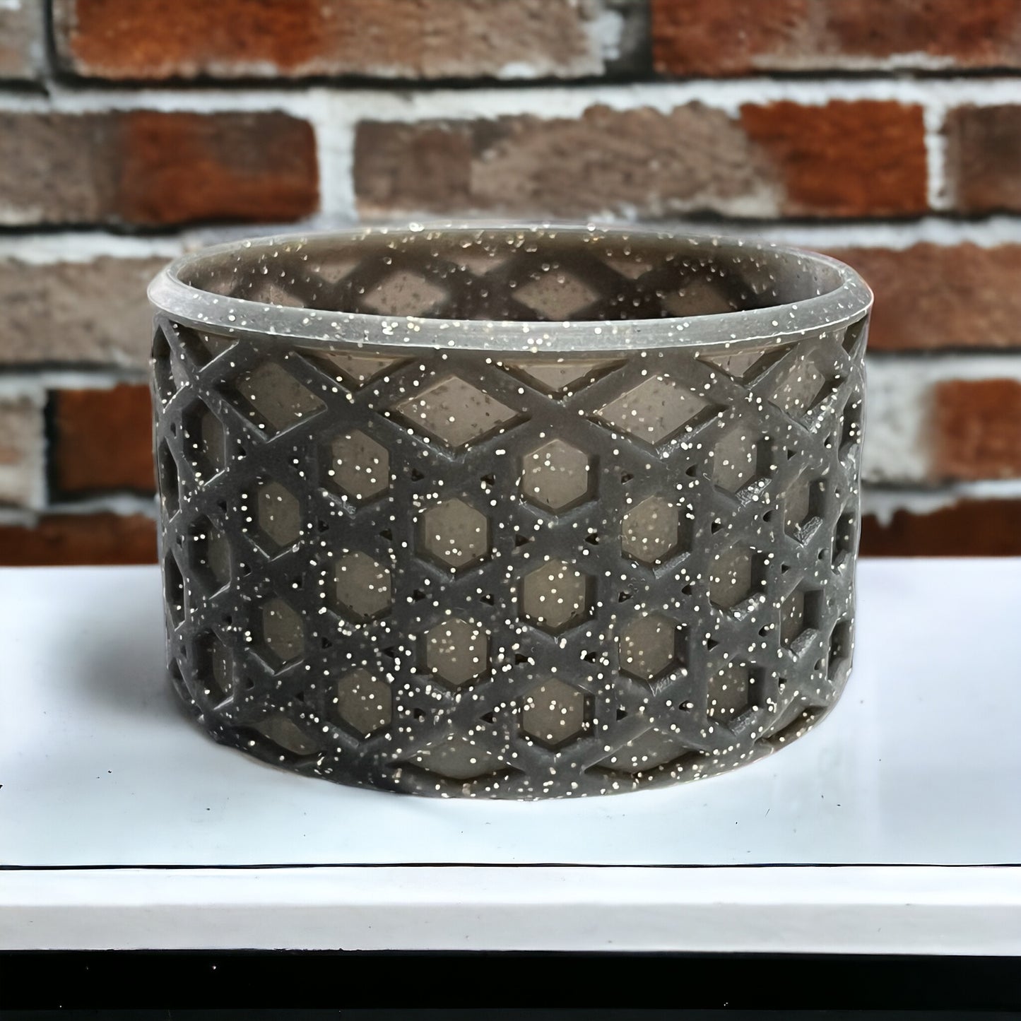 Black Glitter WAFFLE Silicone Tumbler Boot