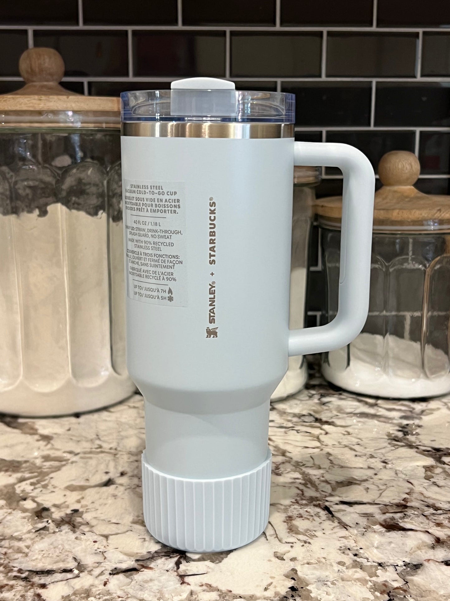 Spring Blue FLUTED Silicone Tumbler Boot