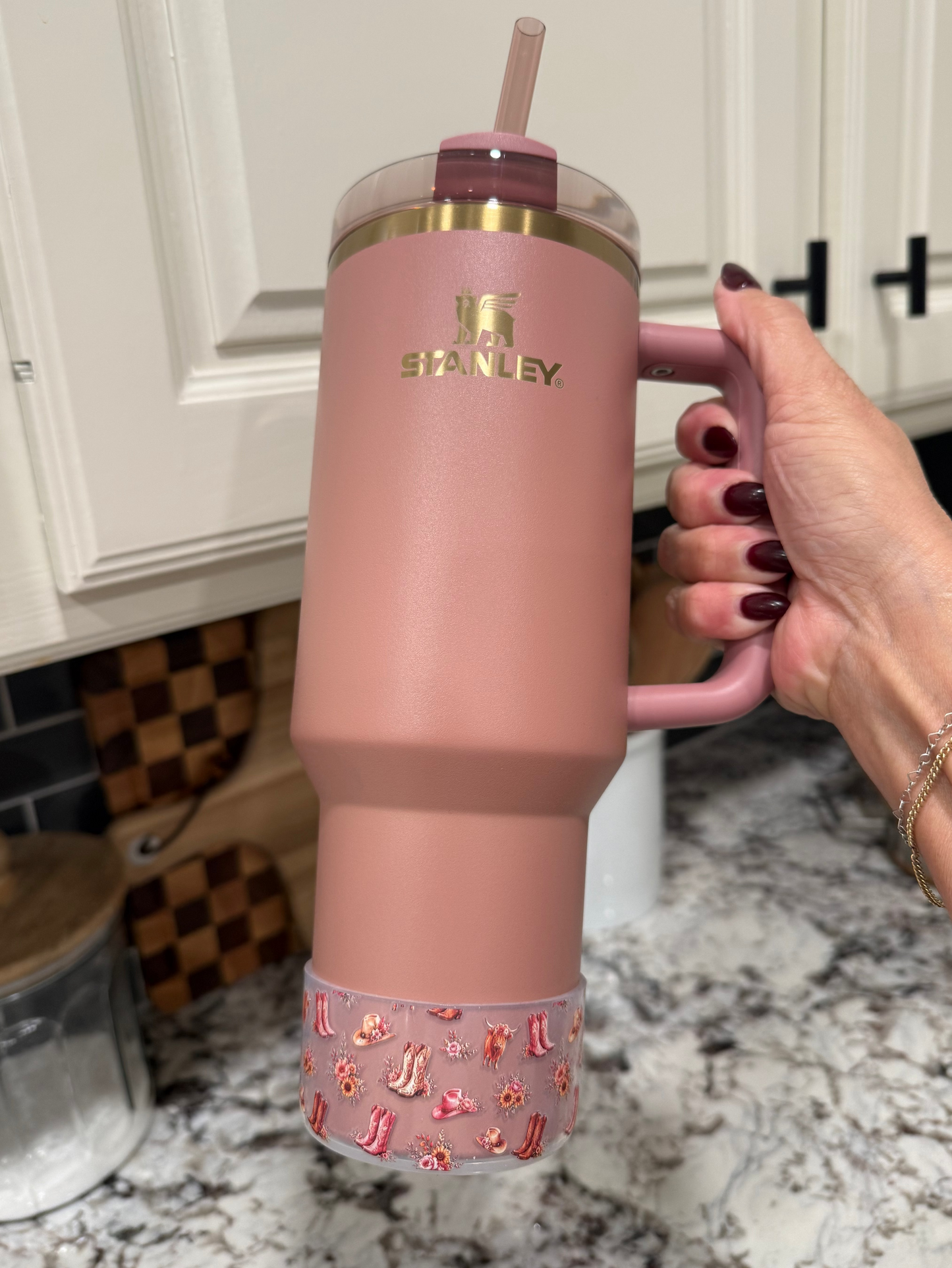 Boots & Blooms CLEAR - Silicone Tumbler Boot