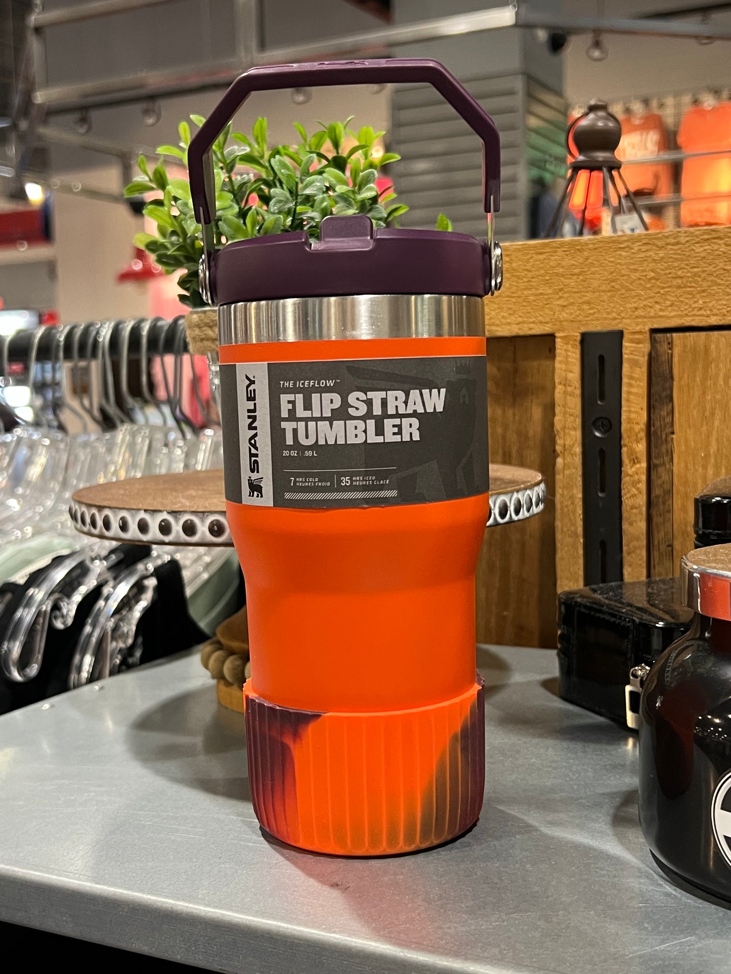 Orange Plum Swirl FLUTED Silicone Tumbler Boot