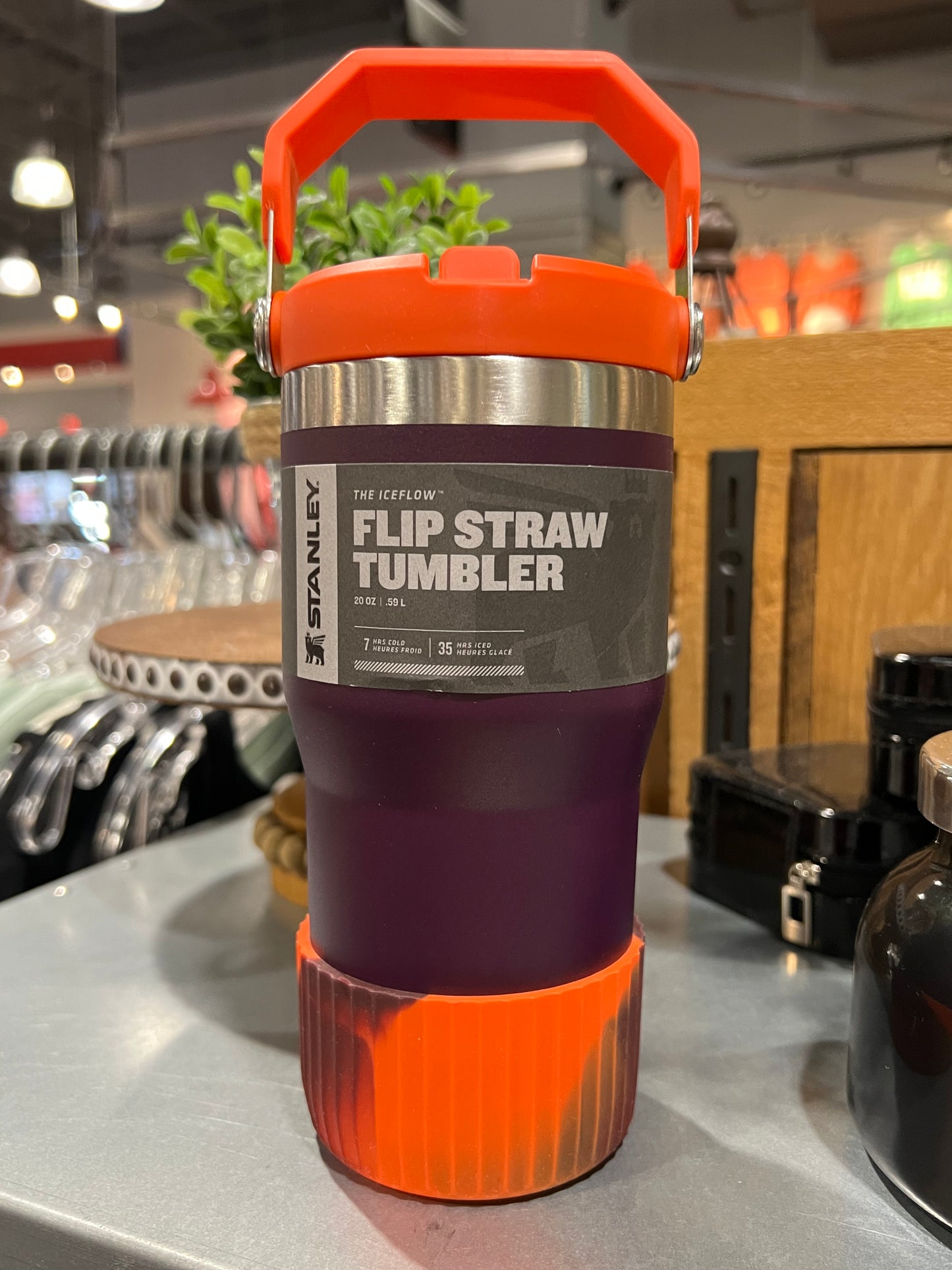 Orange Plum Swirl FLUTED Silicone Tumbler Boot