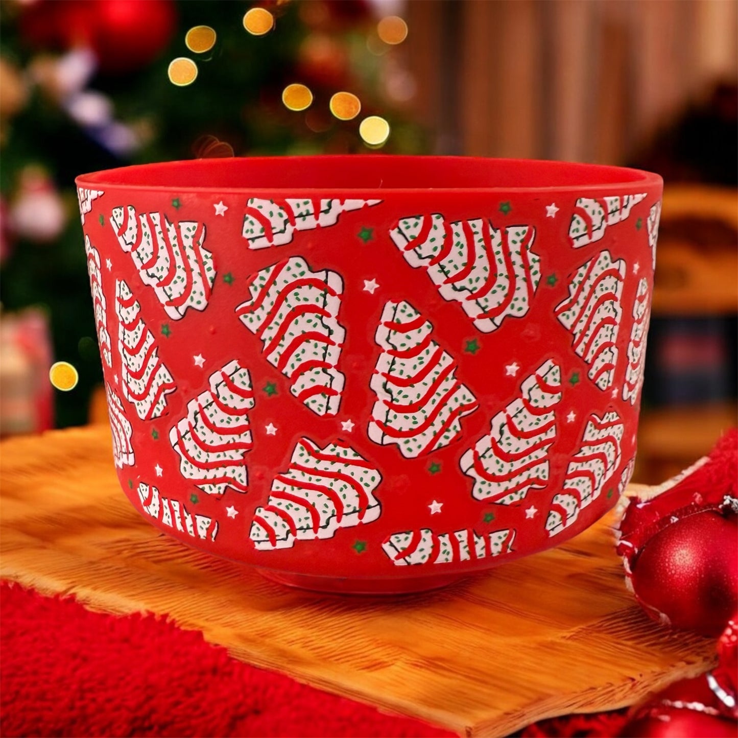 Christmas Tree Cakes Red - 3D Silicone Tumbler Boot