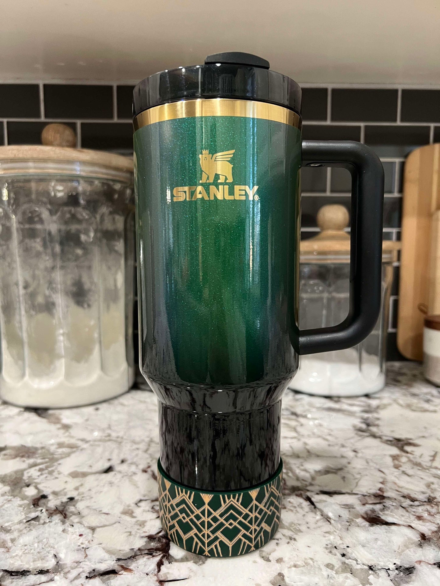 Black Art Deco - 3D Silicone Tumbler Boot