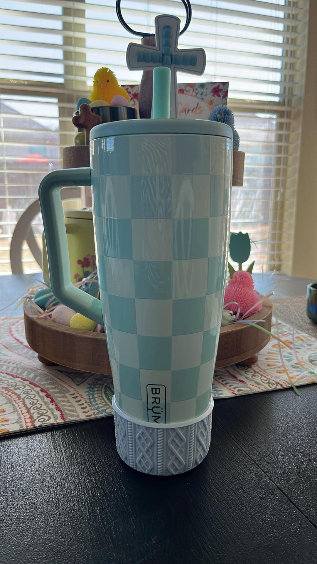 Spring Blue SHIMMER - SWEATER Silicone Tumbler Boot