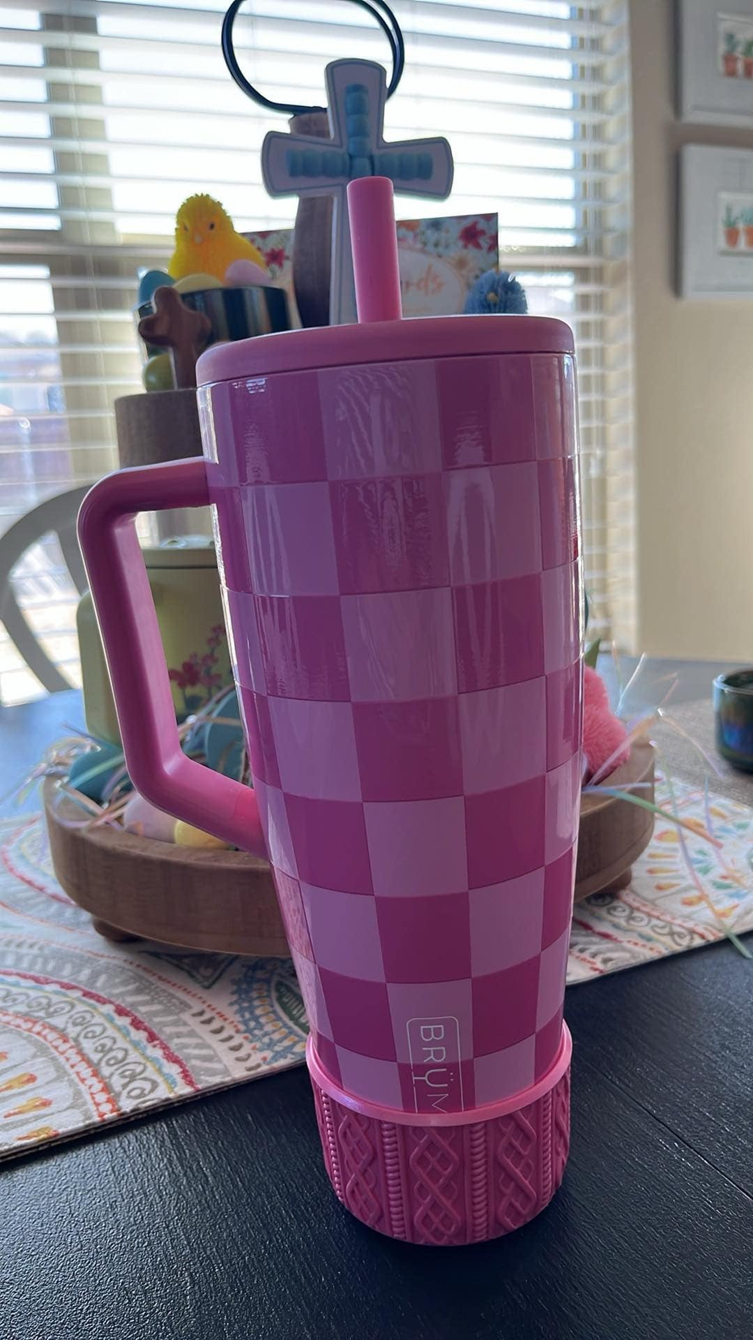 Cotton Candy Pink SHIMMER - SWEATER Silicone Tumbler Boot