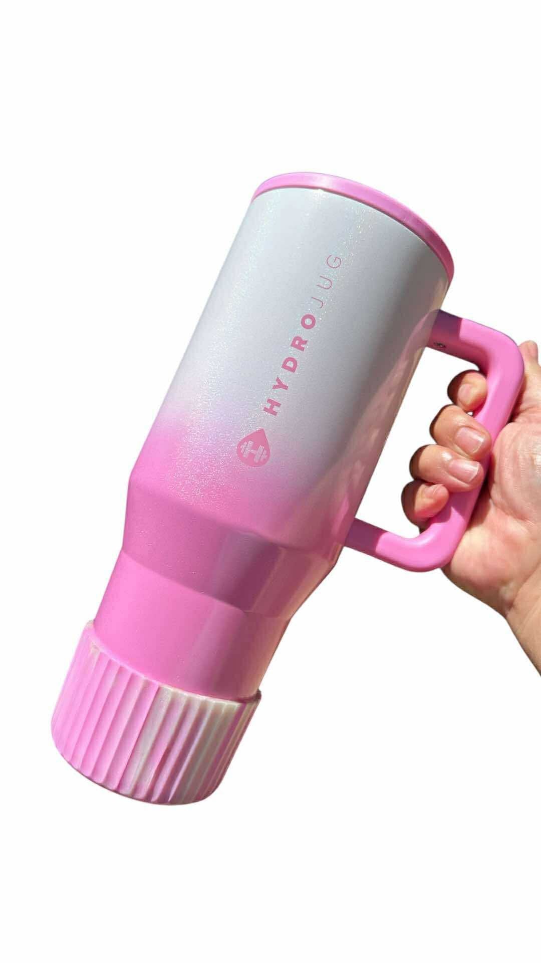 Pink White Shimmer FLUTED Silicone Tumbler Boot