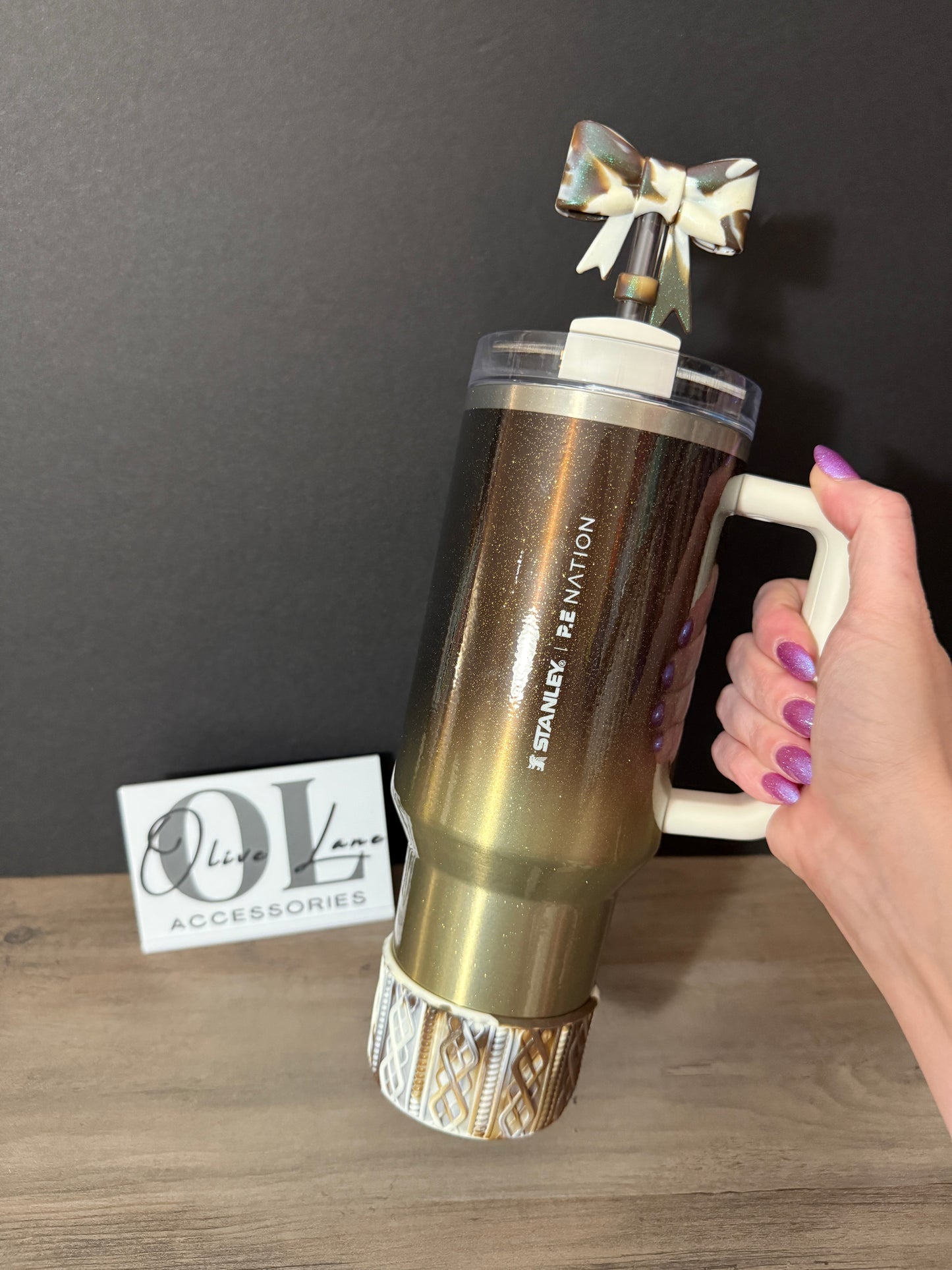 Mocha Latte SHIMMER - SWEATER Silicone Tumbler Boot