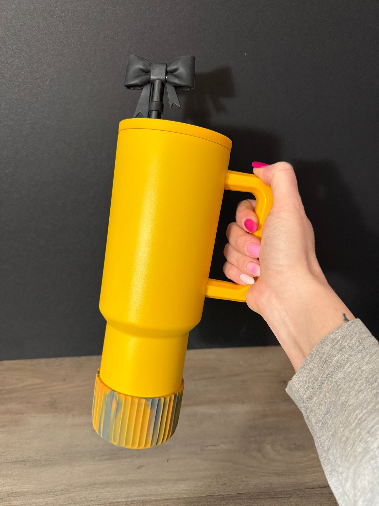 Mustard Grey - FLUTED Silicone Tumbler Boot