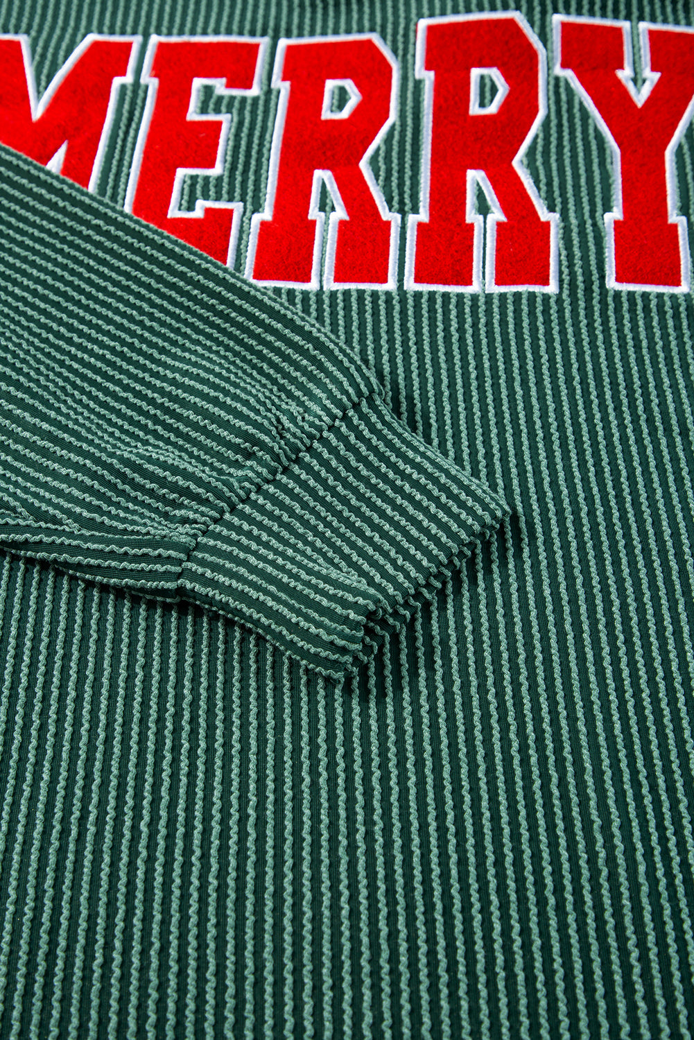 Evergreen Corded MERRY Long Sleeve Top and Shorts Pajama Set- Ships Approx 11/20