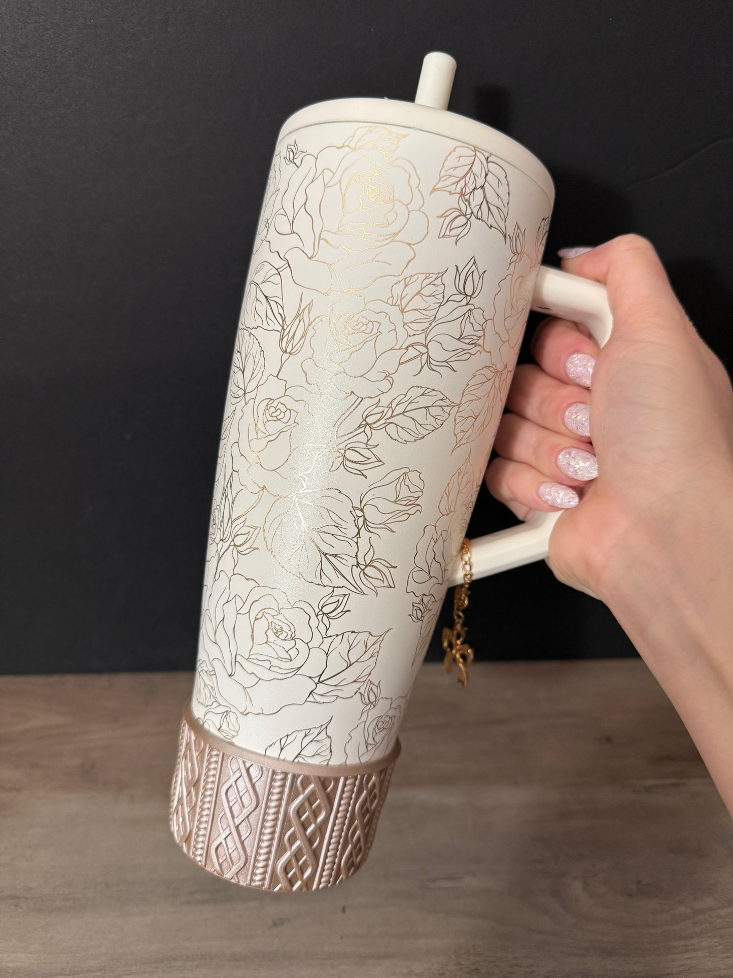 Champagne Metallic - SWEATER Silicone Tumbler Boot