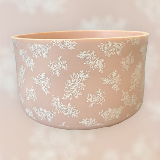 Neutral Rosettes - Silicone Tumbler Boot