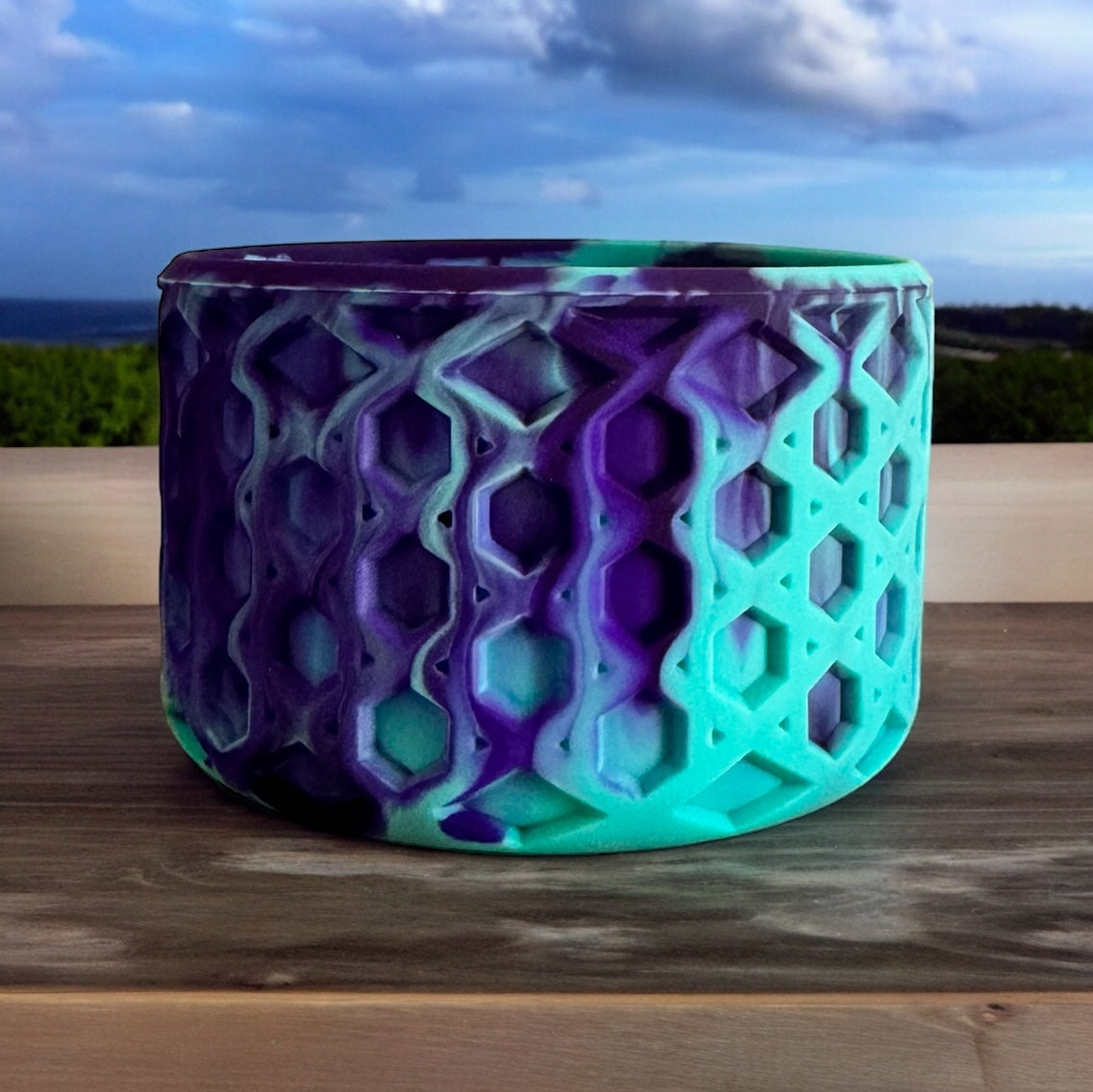 Tiffany Purple Swirl WAFFLE Silicone Tumbler Boot