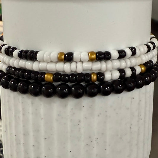 Black White Gold - Tumbler Bracelet Stacks