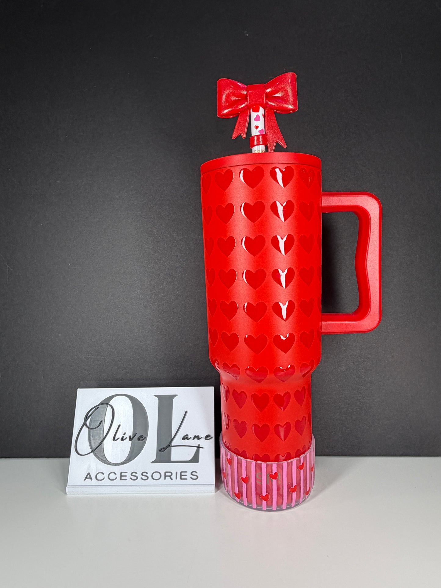 Sweetheart Stripes Clear - 3D Silicone Tumbler Boot