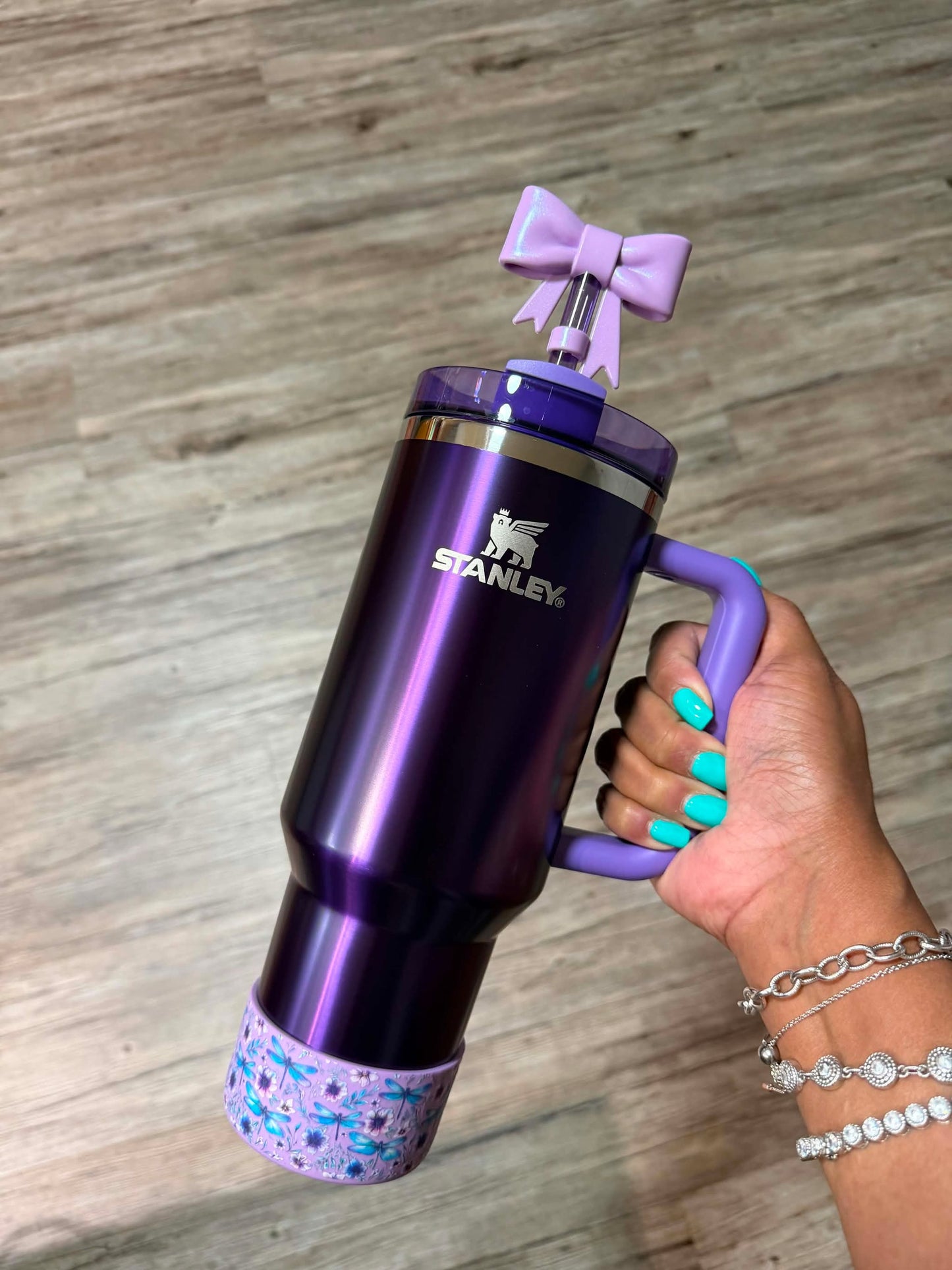 Dragonfly Garden Violet- 3D Silicone Tumbler Boot