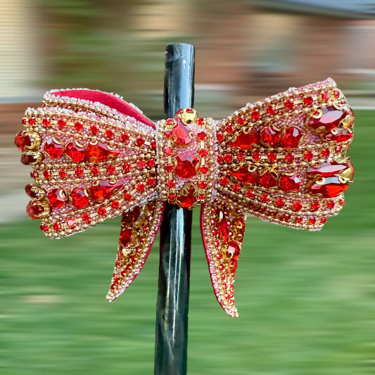 Red Rhinestone - Boujee Tumbler Bow