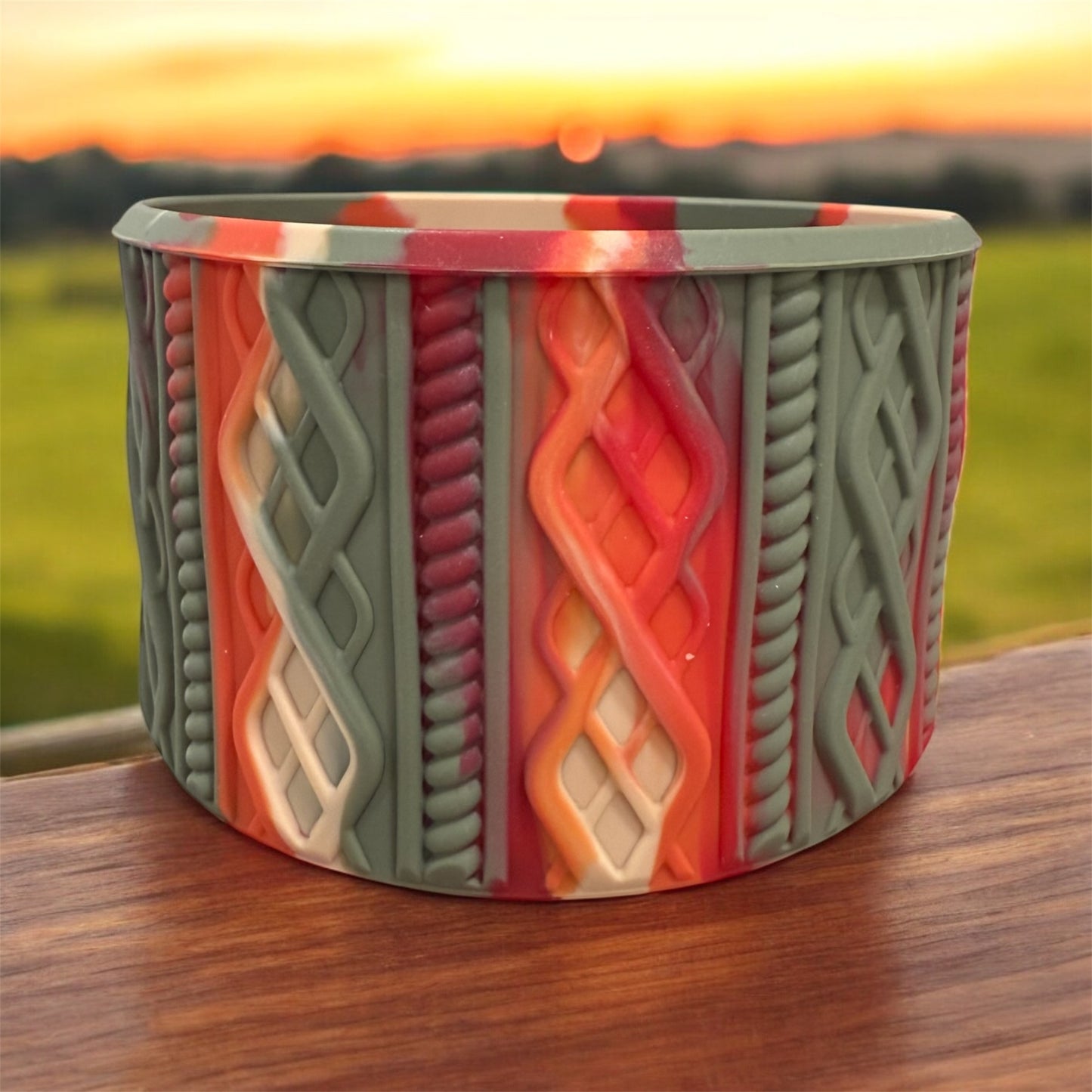 Fall Swirl - SWEATER Silicone Tumbler Boot