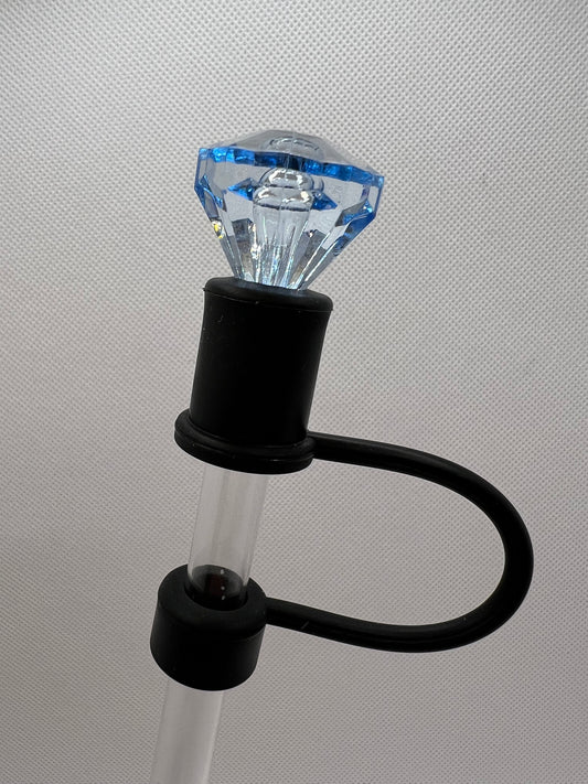 Blue Diamond BLACK Base Straw Topper 10mm