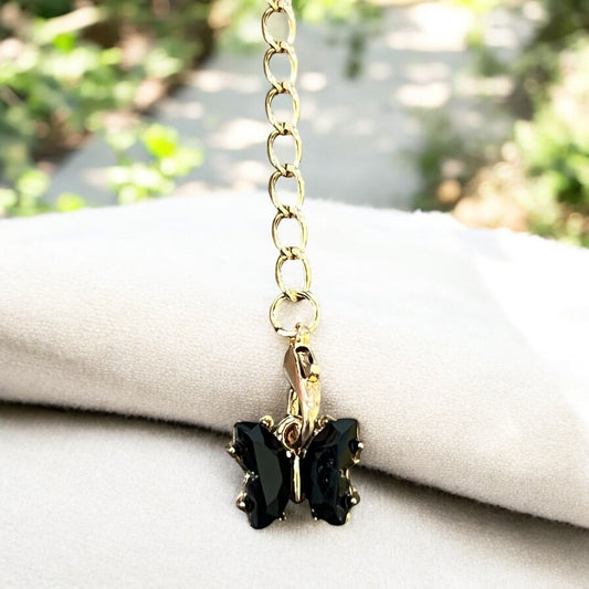 Black Butterfly Handle Charm