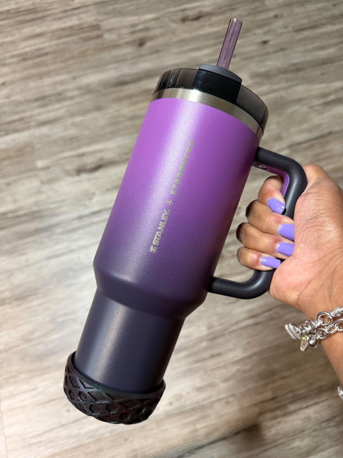 Blackberry Mocha SHIMMER Shorty Waffle - Silicone Tumbler Boot