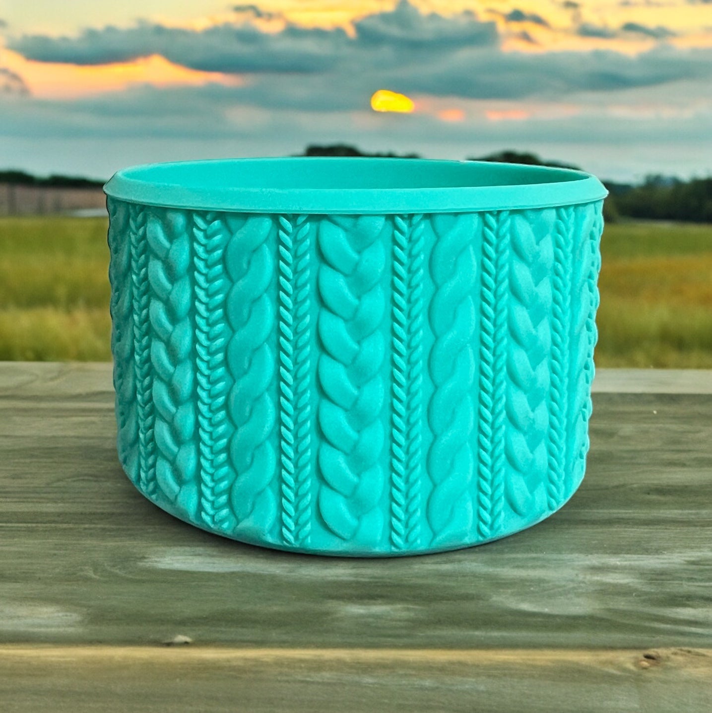 Teal SWEATER Silicone Tumbler Boot