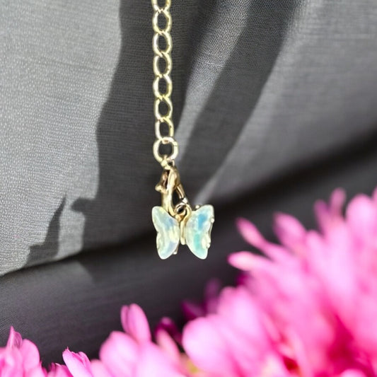 Pale Yellow Butterfly Handle Charm