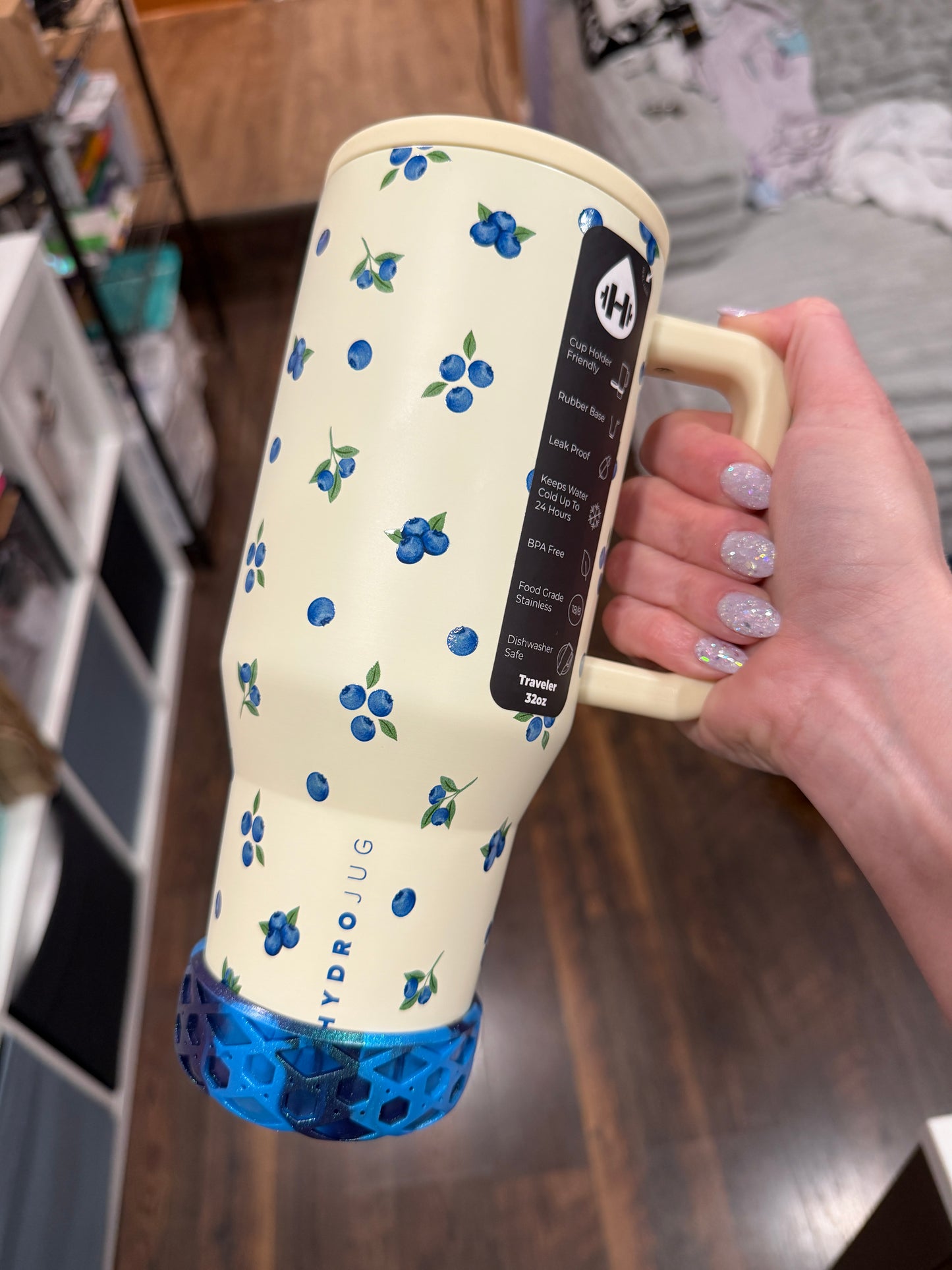 The Blues Swirl SHIMMER Shorty Waffle 3" - Silicone Tumbler Boot