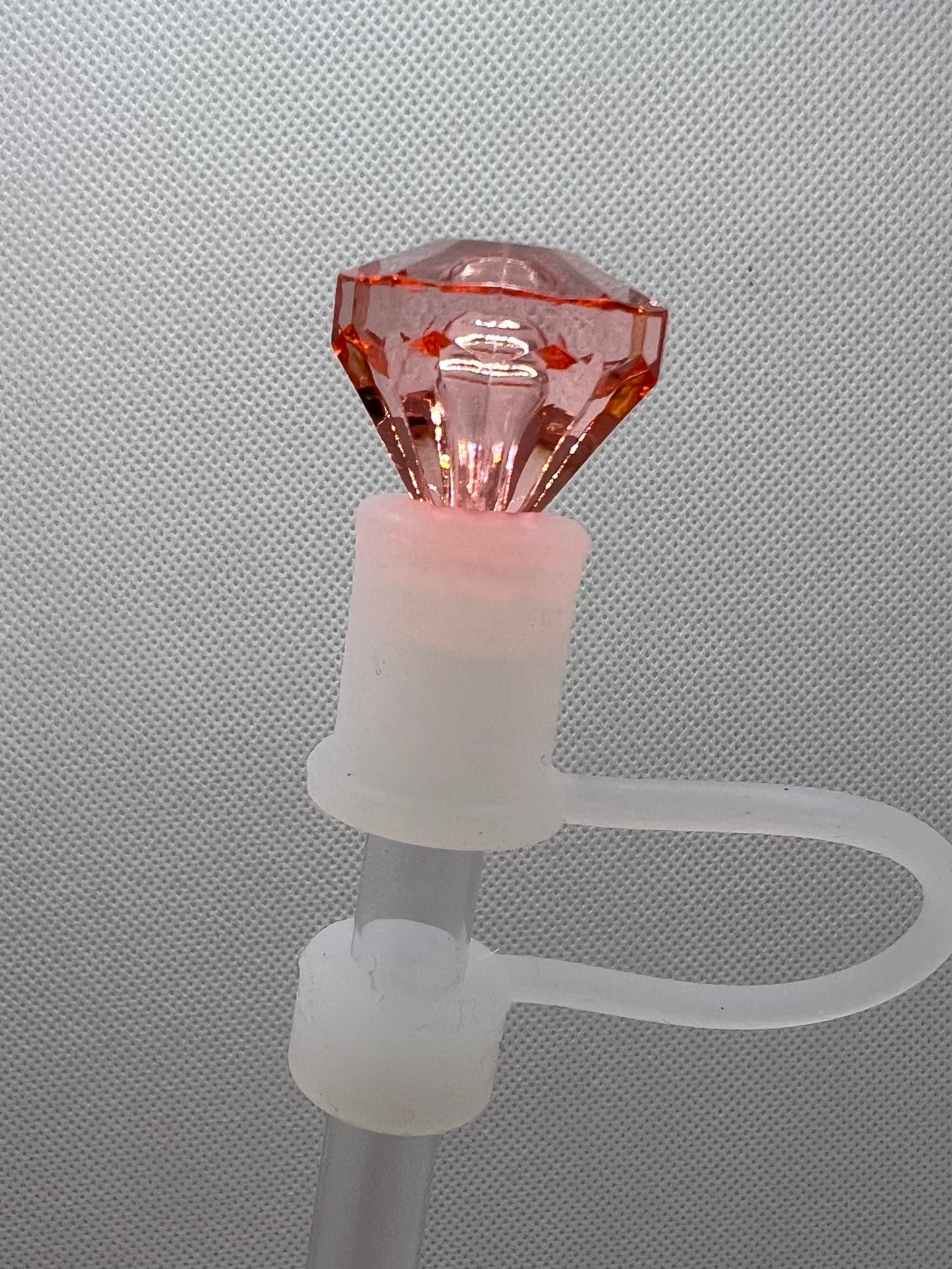 Coral Diamond TRANPARENT Base Straw Topper 10mm