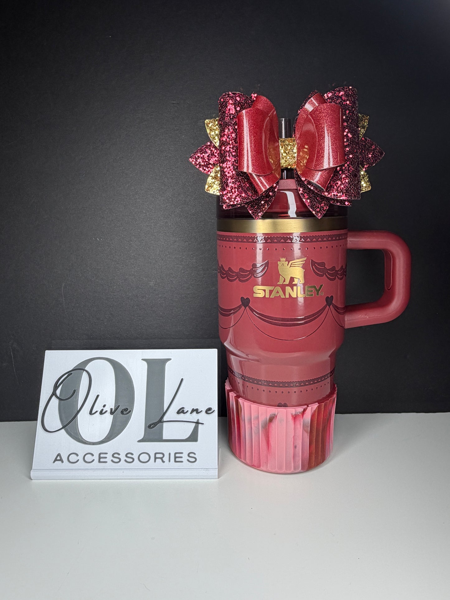 Blush Maroon Metallic FLUTED - Silicone Tumbler Boot