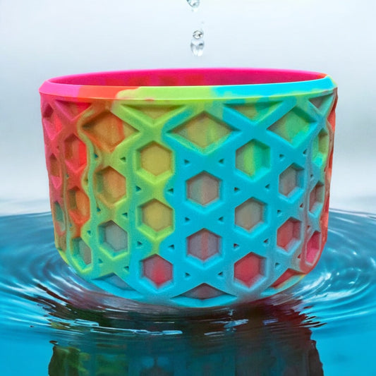 Summer Swirl WAFFLE Silicone Tumbler Boot