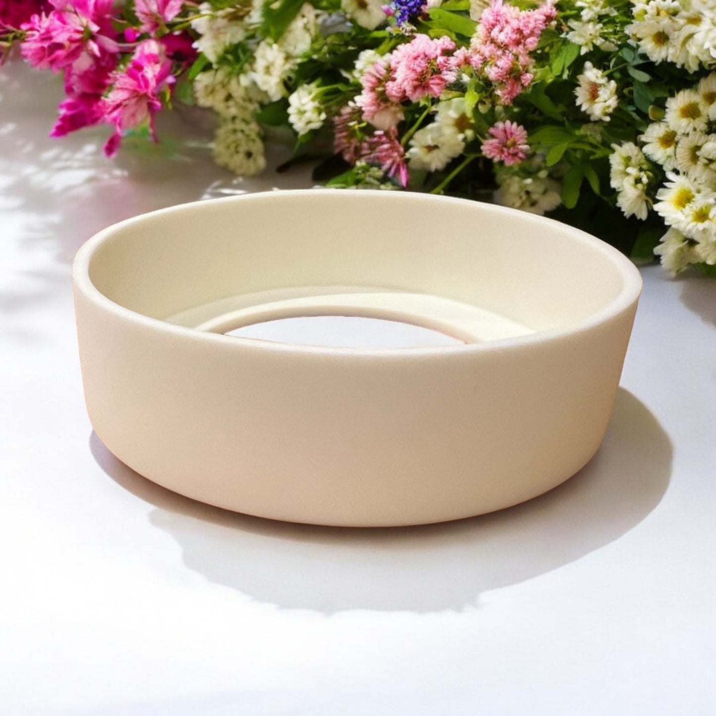 Cream 7.25 cm Silicone Tumbler Bumper