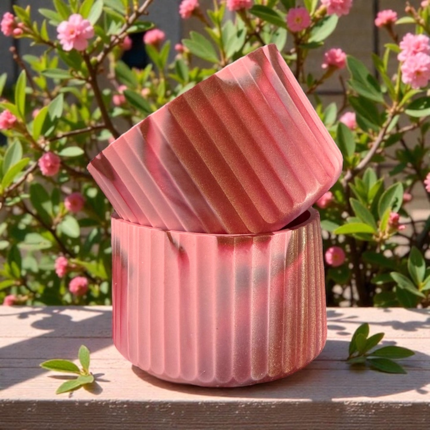 Blush Maroon Metallic FLUTED - Silicone Tumbler Boot