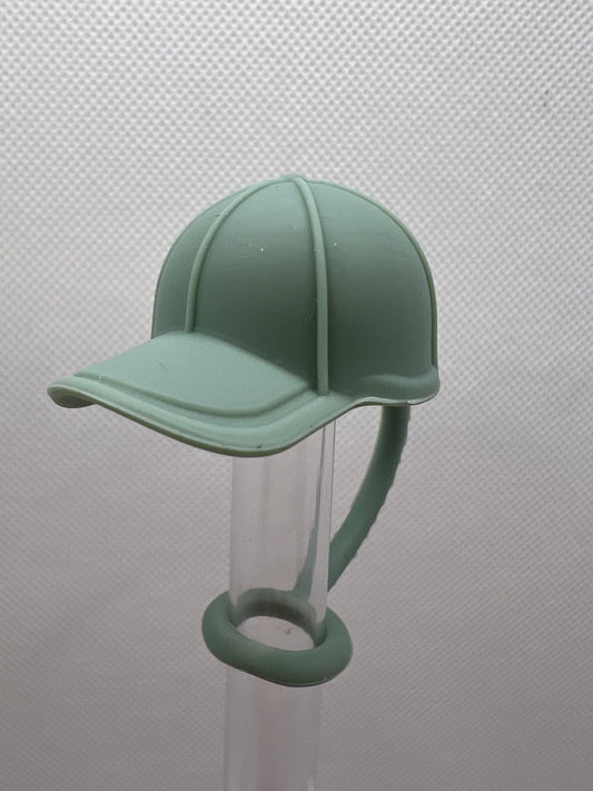 Green Ballcap Silicone Straw Topper 10mm