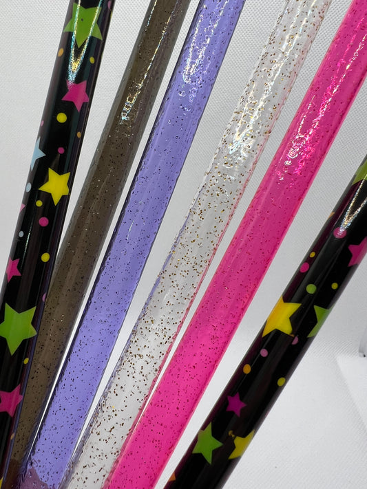 Neon Stars & Glitter 6-pack SET Straws (40oz Tumbler)