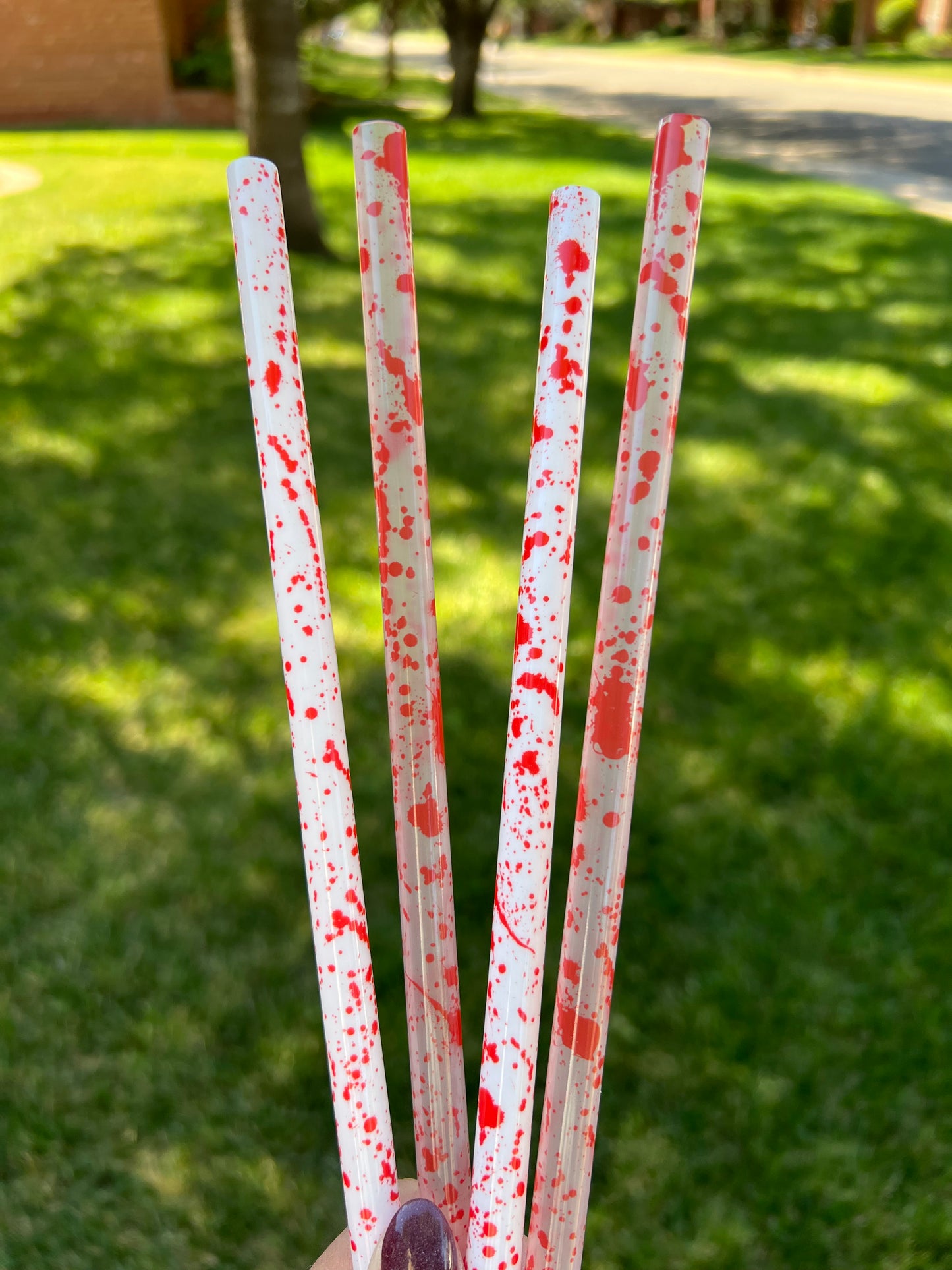 White Blood Splatter Straw (40oz Tumbler)