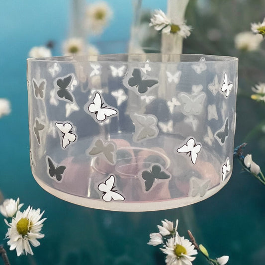 Acromatic Butterflies CLEAR Silicone Tumbler Boot