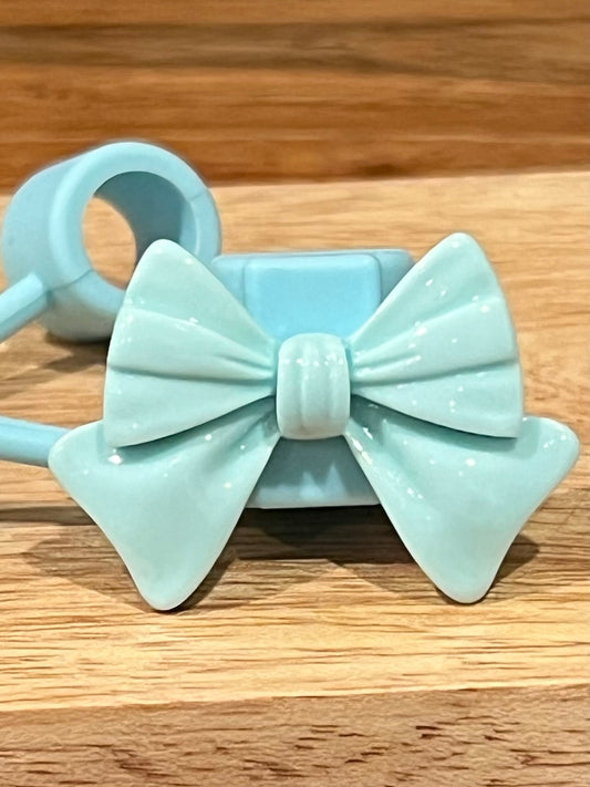 Aqua Bow Silicone Straw Topper 10mm