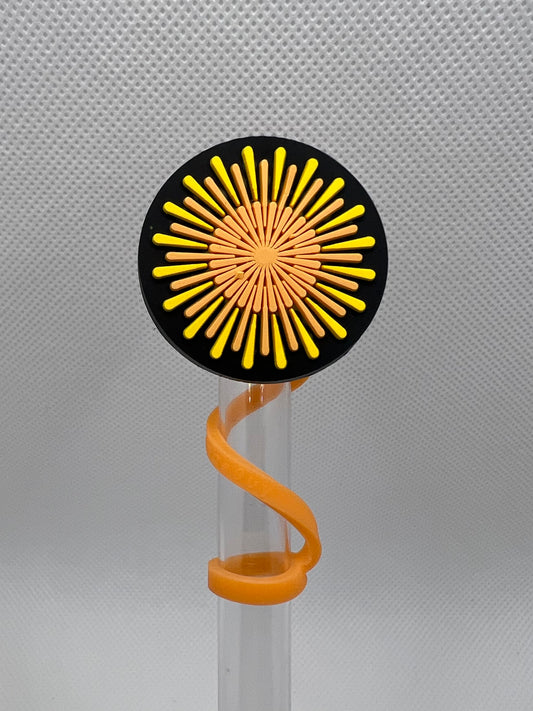 Sunburst Silicone Straw Topper 10mm