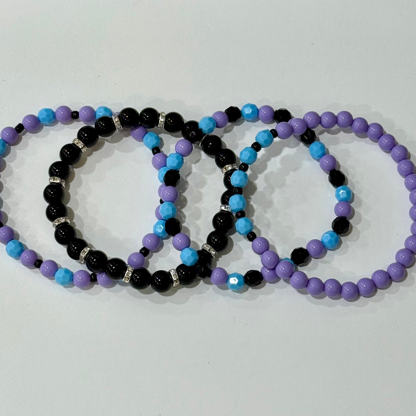 Black Blue Lavender - Tumbler Bracelet Stacks