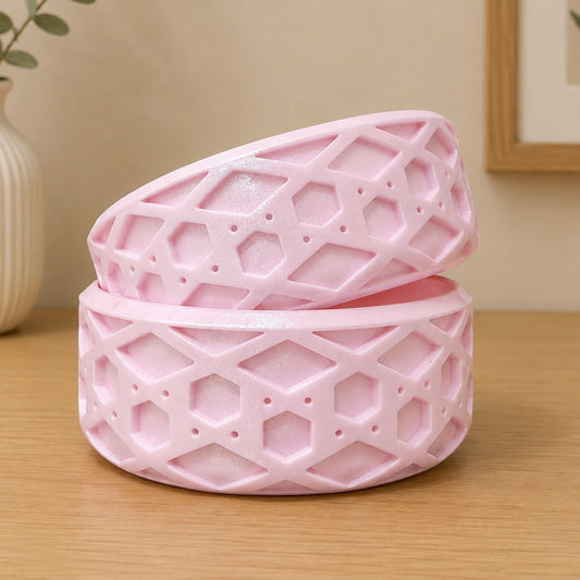 Pale Pink SHIMMER Shorty Waffle 3" - Silicone Tumbler Boot