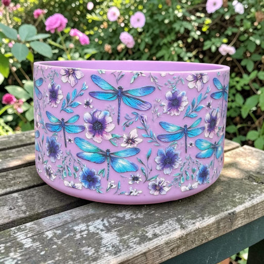 Dragonfly Garden Violet- 3D Silicone Tumbler Boot