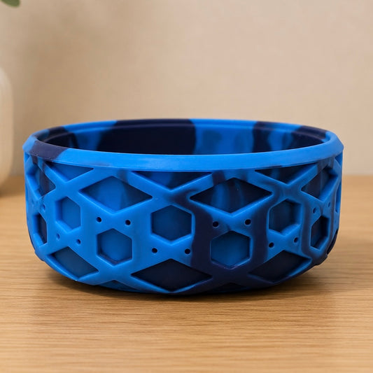 The Blues Swirl Shorty Waffle 3" - Silicone Tumbler Boot