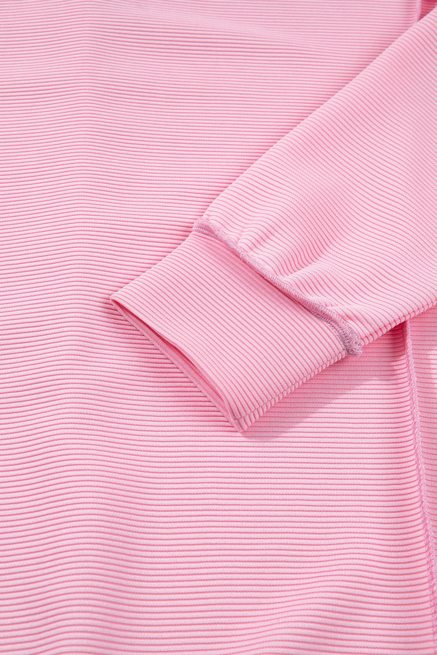 Pink Horizontal Ribbed Exposed Seam Detail Drop Shoulder Baggy Pullover