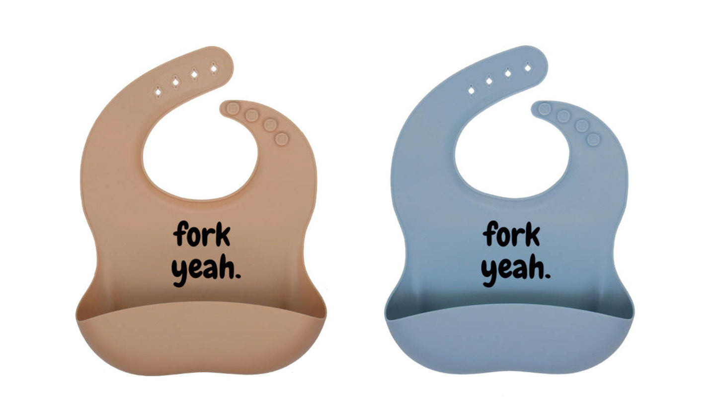 Luke's Fork Yeah Silicone Baby Bib