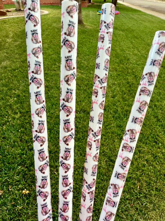 White Raccoon Straw (40oz Tumbler)