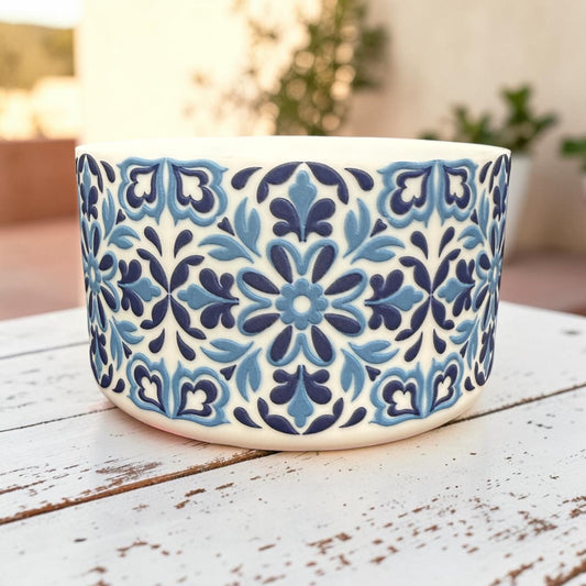Mediterranean Mosaic White- 3D Silicone Tumbler Boot