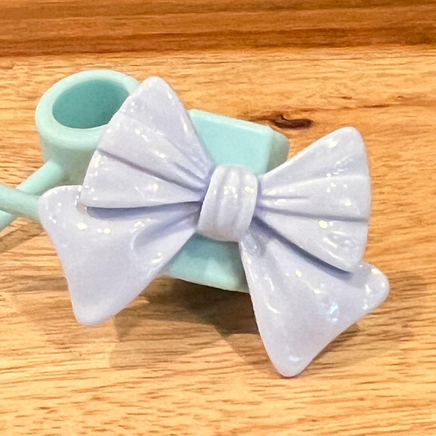 Blue Bow Silicone Straw Topper 10mm