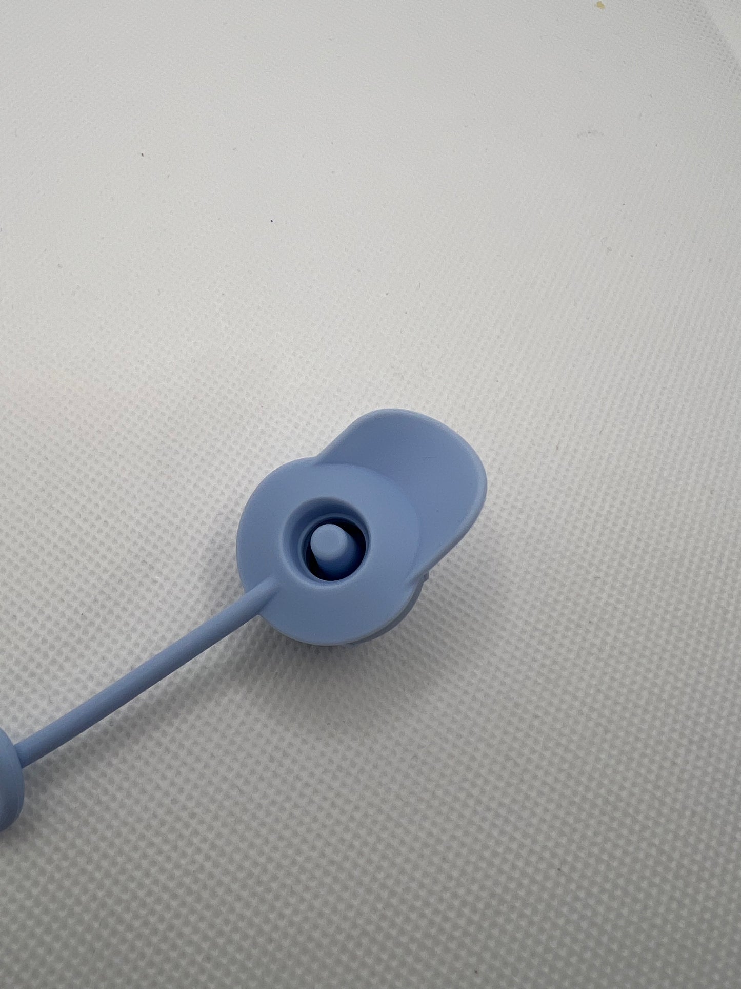 Blue Ballcap Silicone Straw Topper 10mm