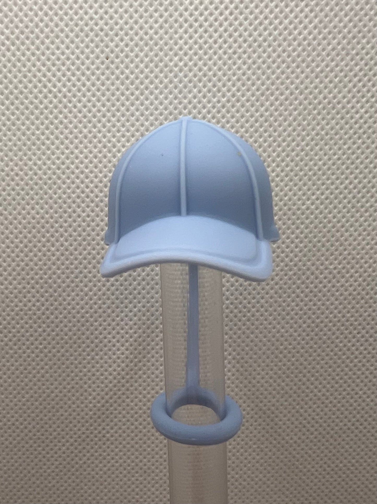 Blue Ballcap Silicone Straw Topper 10mm